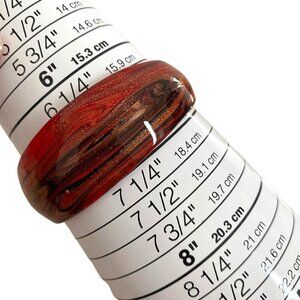 Hand Blow Glass Cuff Bracelet Bangle Abstract Red/Gold/Brown